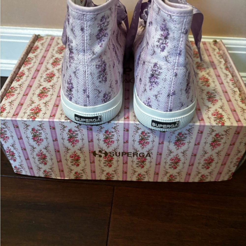 LoveShackFancy Purple Floral Sneakers - Picture 2 of 8